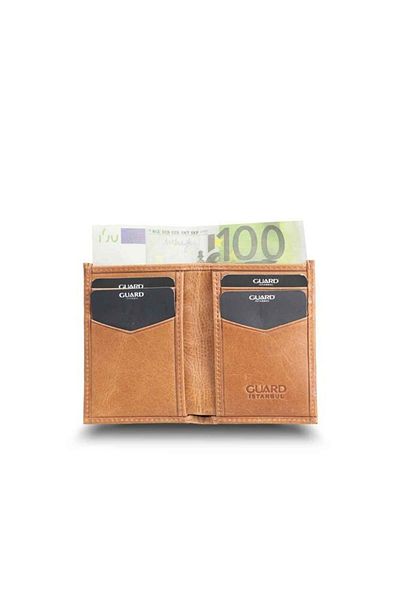 GUARD Antique Tan Thin Mini Leather Men's Wallet