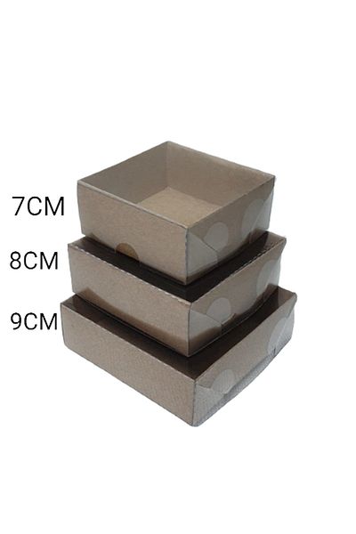 Yavuz Süs 7x7x3cm Kraft Turkish Delight Box (25pcs)