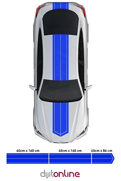 Dijitonline 3 buc - Autocolant cu bandă dublă pentru capota portbagajului - Autocolant cu bandă completă - Autocolant cu bandă