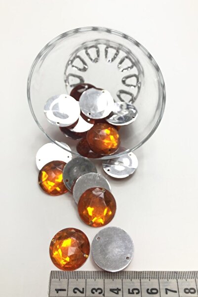 EDALITASARIM Πορτοκαλί Στρογγυλή Πλαστική Πέτρα Στήριξης 2cm (10 Τεμάχια)