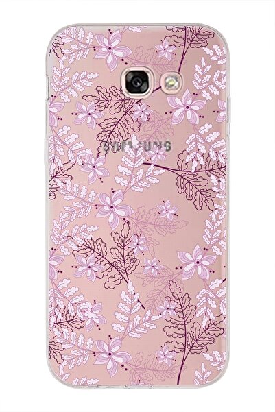 PrintiFy Samsung Galaxy A5 (2017) Uyumlu Kapak Floral Pudra Tasarımlı Şeffaf Silikon Kılıf