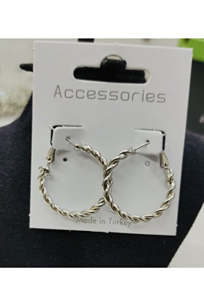 ÇELİKSİLVERTAKI حلق مجوهرات إيطالي ذو حلقة ملتوية