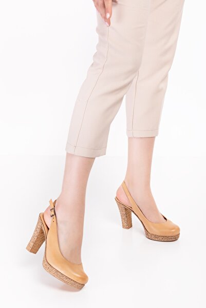 Elile Shoes Hakiki Deri Platform Topuk Önü Kapalı Kadın Ayakkabı