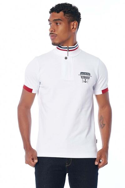 Galvanni Erkek Beyaz Polo Tişört - Vaker