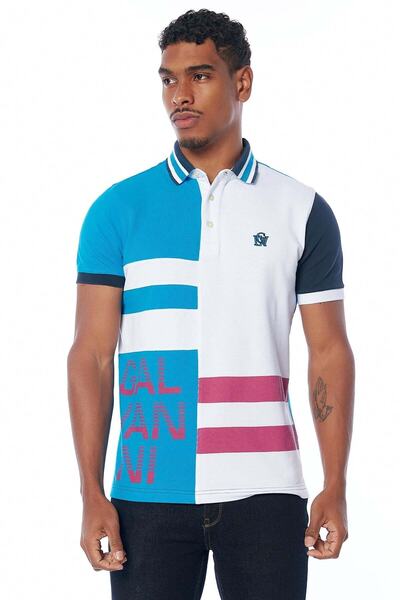 Galvanni Erkek Mavi Polo Tişört - Pasıva