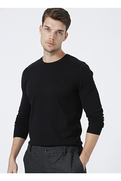 Fabrika طاقم الرقبة سترة رجالية سوداء