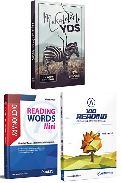 AKIN DİL Modadil Makalelerle Yds + 100 Reading + Reading Words Mini