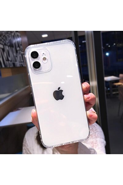 Miscase Iphone 12 Pro Uyumlu Renkli Şeffaf Silikon 2.0mm Kamera Korumalı Tele...