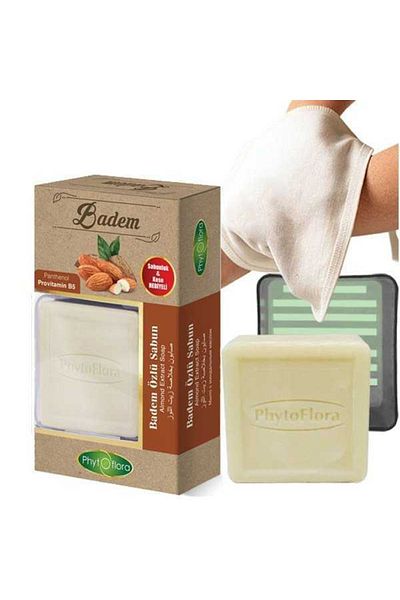 Phytoflora صابون بخلاصة اللوز 125 جرام (مع حقيبة وموزع صابون هدية)