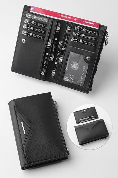 CENGİZ PAKEL Black Women's Wallet with Card Holder Compartment