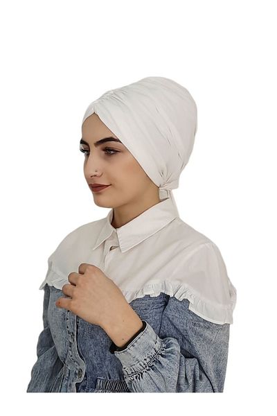 erasra class Μπροστινό Gathered and Back Tie Ready Bonnet Ecru