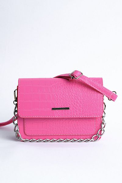 Çantacımstore Geantă de umăr cu model de crocodil pentru femei roz (fucsia)