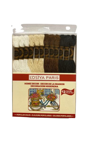 LOSİYA PARİS Muline Iplik(12 Adet) Kanaviçe,etamin,goblen Ipliği %100 Cotton ...