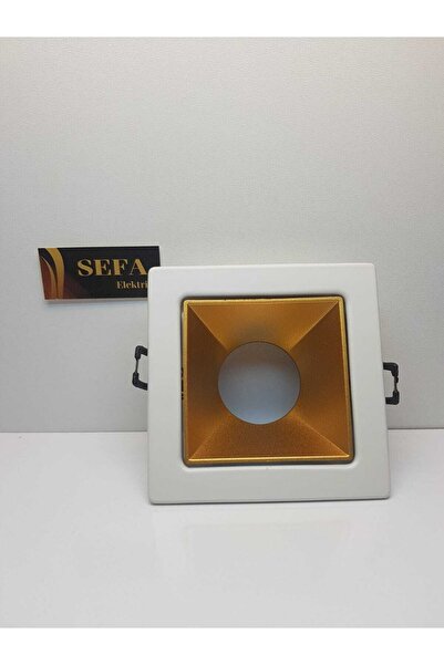 Cata Kare Spot Jaguar Beyaza / Gold Kasa Ampulsuz 1 Adet Sefa Elektrik