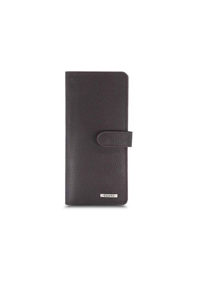 GUARD Matte Brown Leather Phone Wallet with Card and Money Slot