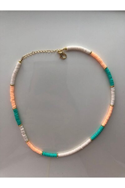 LİNACO قلادة برتقالية بتفاصيل خرز