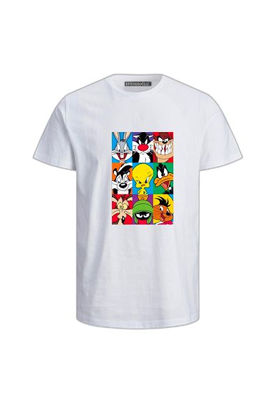 Efendioğlu Design Tricou pentru bărbați cu imprimeu cu personaje de desene animate