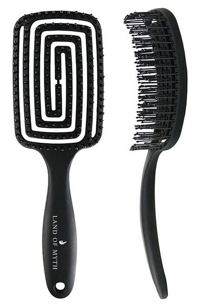 LAND OF MYTH Lom1271 Three-Dimensional Flexible Hair Lightening and Combing Brush, Flexible Pro Brush (black)