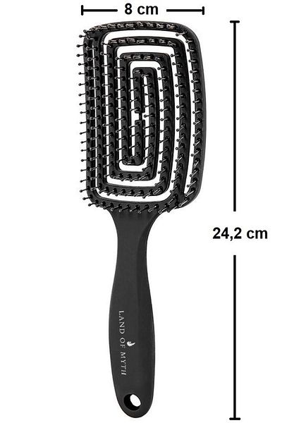 LAND OF MYTH Lom1271 Three-Dimensional Flexible Hair Lightening and Combing Brush, Flexible Pro Brush (black)