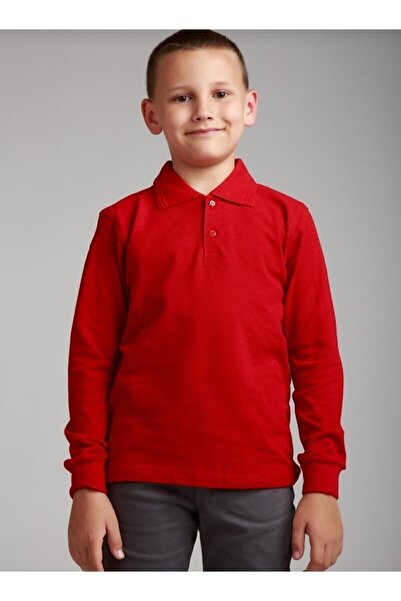 Nacar Unisex Çocuk Uzun Kol Polo Yaka Okul T-shirt