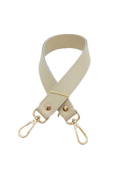 angel çanta aksesuar Real Leather Double Layer Stitched Short Handle Cream