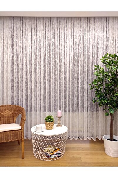 Evdepo Home Crown Ready to Use Tight Pleat Tulle Curtain Single Wing