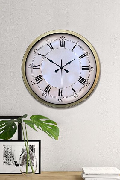 Kasva Concept Duvar Saati 40 Cm Metal Eskitme Renk Romen Dekoratif Modeli