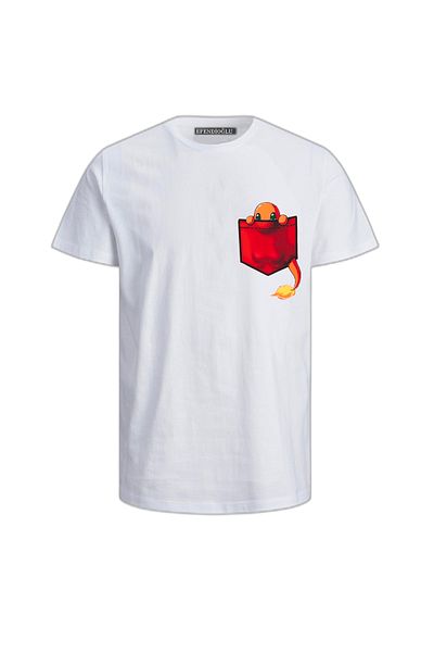 Efendioğlu Design Tricou pentru bărbați cu imprimeu Charmander Pocket