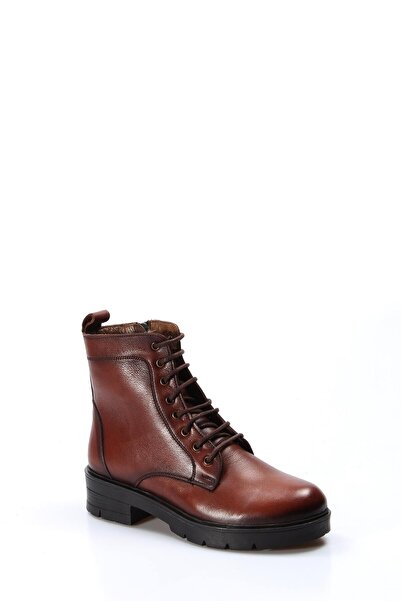 Ayakkabıhane Kaliteli Hakiki Deri Taba Kadın Klasik Bot Ah0790119261202