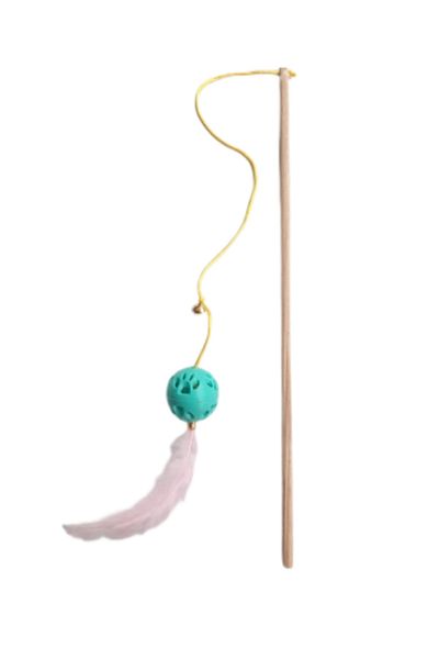 Be Cat Cat Fishing Rod Ball Toy with Bells Furry Cat Toy