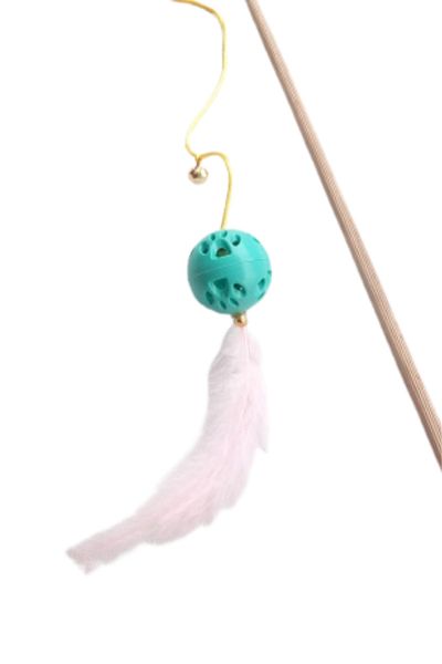 Be Cat Cat Fishing Rod Ball Toy with Bells Furry Cat Toy