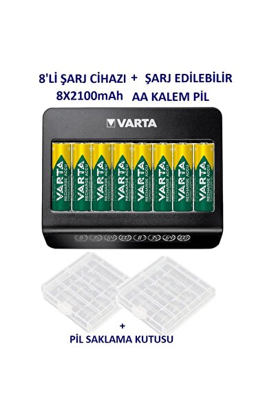 Varta Lcd Multi Plus 8li Aa/aaa Pil Şarj Cihazı 8 Adet Şarjlı 2100mah R2u Aa ...