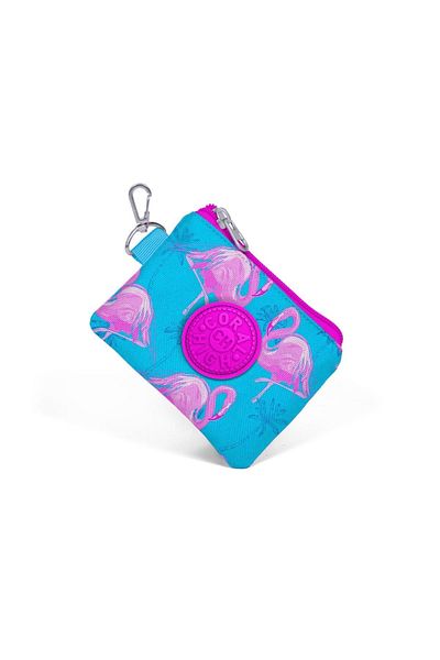 Coral High Kids Pink Blue Flamingo Patterned Coin Purse 21751
