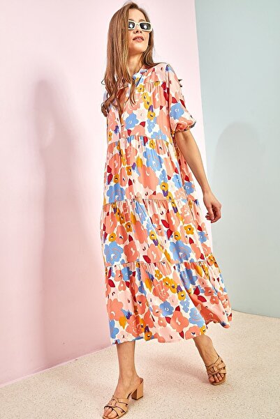 Bianco Lucci Rochie de damă cu 3 straturi cu modele multiple