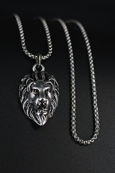Dukkanka Aslan Başı Örme Zincir Kolye