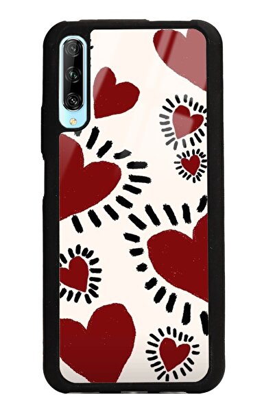 Spoyi Huawei P Smart Pro Brush Heart Tasarımlı Glossy Telefon Kılıfı