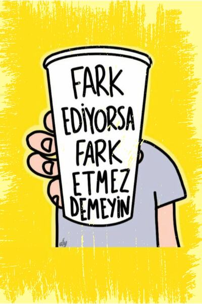 hediyeniburadabul Μην λέτε ότι δεν υπάρχει διαφορά εάν υπάρχει διαφορά Ξύλινη αφίσα τοίχου με γραμμένο