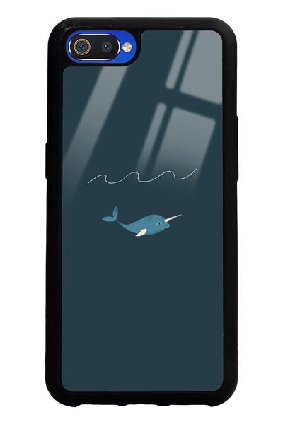 Spoyi Oppo Real Me C2 Doodle Fish Tasarımlı Glossy Telefon Kılıfı