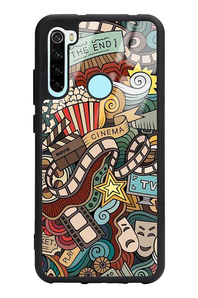 Spoyi حافظة هاتف لامعة بتصميم سينمائي ريترو لهاتف Xiaomi Redmi Note 8
