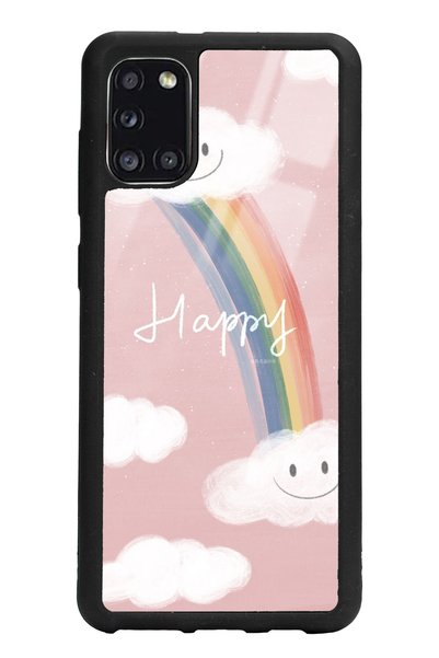 Spoyi Glossy Phone Case for Samsung A31 Happy Cloude Design