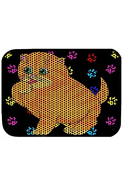 Miapet Elekli Desenli Kedi Tuvalet Önü Paspası 60 X 45 Cm Tombul Kedi