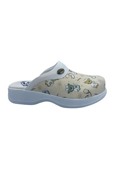 Hipokrat Medikal Sabo Patterned Nurse Doctor Clogs New Teddy Bear