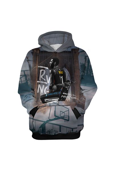 usateamfans Суитшърт с качулка Kyrie Irving 3D Oversized