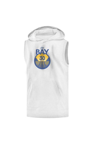 usateamfans Ανδρικό φούτερ χωρίς μανίκια White Curry The Bay