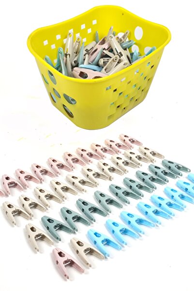 Binbirreyon Kutulu Mandal Seti 40 Adetli Çamaşır Mandalı Ve Mandal Kutusu Ren...