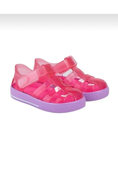 IGOR S10270 Bicolor Star Kids Sandals Fuchsia Purple
