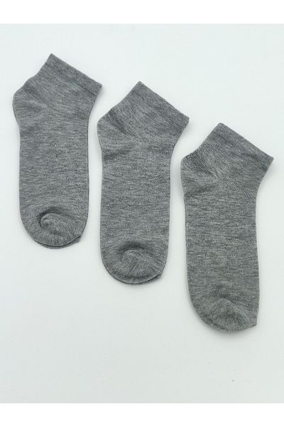 AXE SPORTSWEAR Men's Gray 3-Piece Cotton Combed Cotton Booties Socks