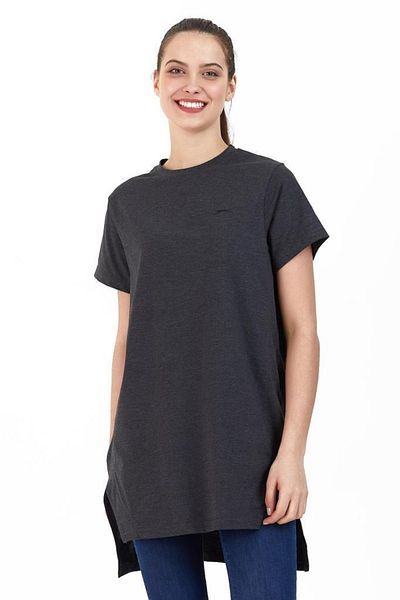 Slazenger Midori Γυναικείο T-shirt Σκούρο Γκρι Ανθρακί Γκρι T-Shirt Γυναικείο T-Shirt