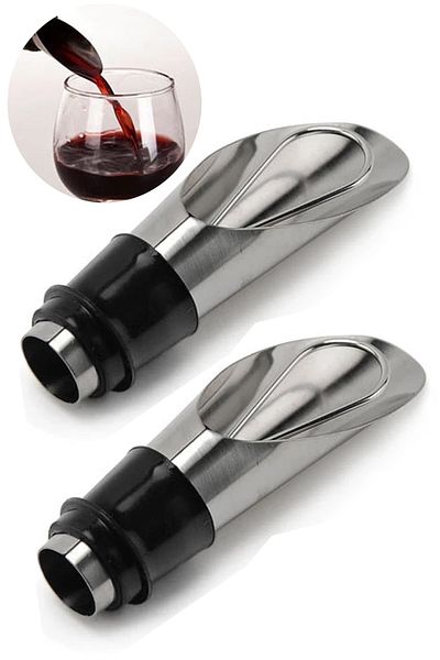 Binbirreyon 2 Pieces Metal Dropper Pourer Bottle Tip Stopper Plug Service Apparatus Ra070
