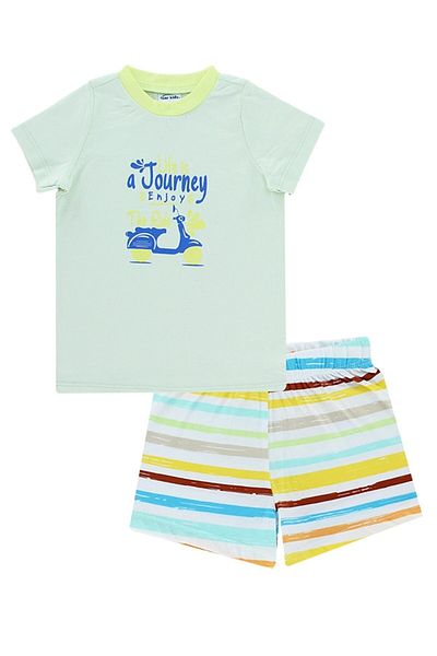 Melekpare Children's Shorts Summer 2-Piece T-Shirt Shorts Set 100% Cotton